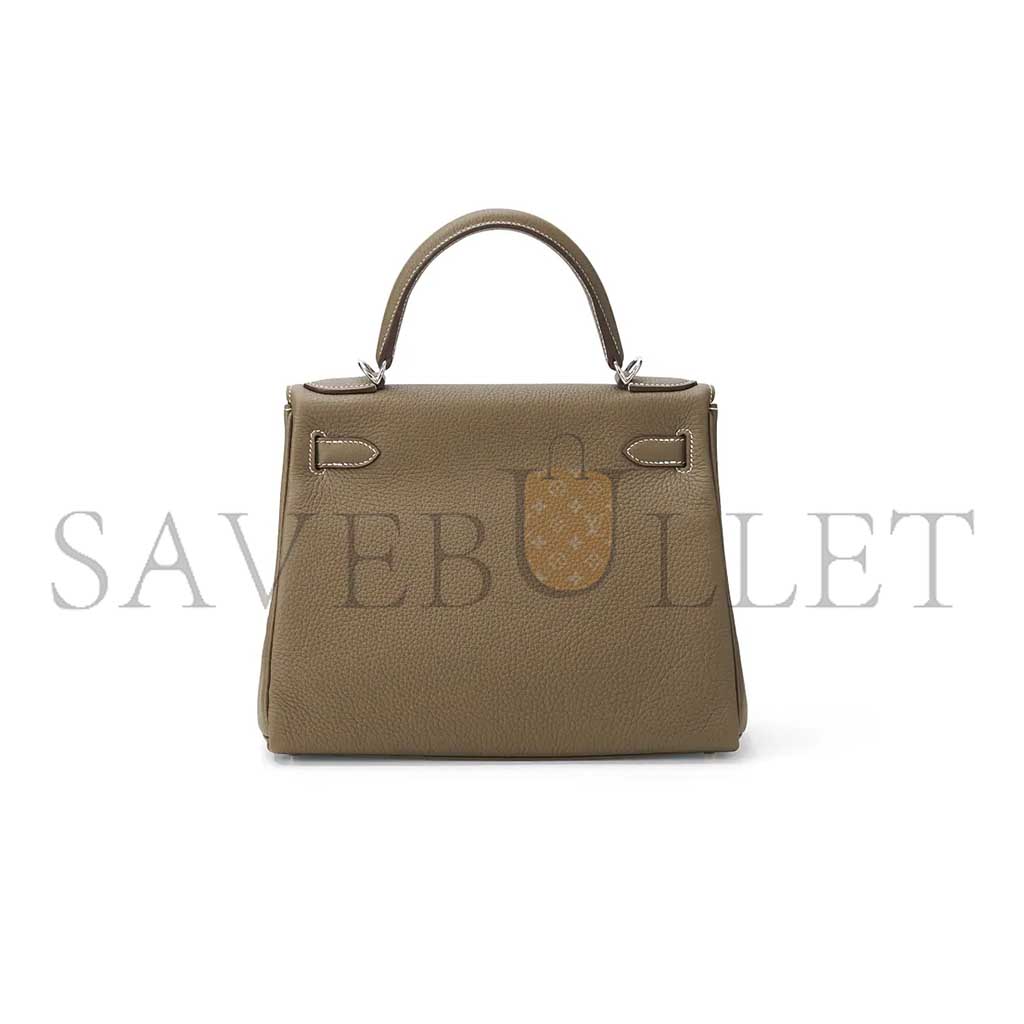 H**mes kelly 25 elephant gray silver buckle (25*17*7cm)